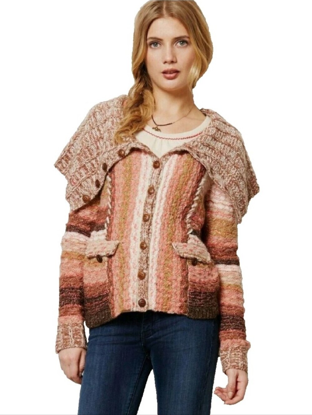 Anthropologie Sleeping on Snow Ouray Knit Wool Blend Cardigan Sweater Size XS